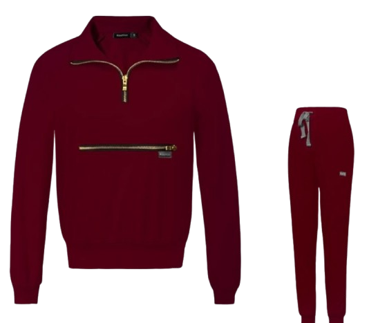 Dark Chestnut Coloured Scrub Set