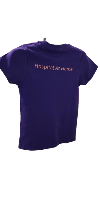 Purple Coloured Hospital At Home T-Shirt
